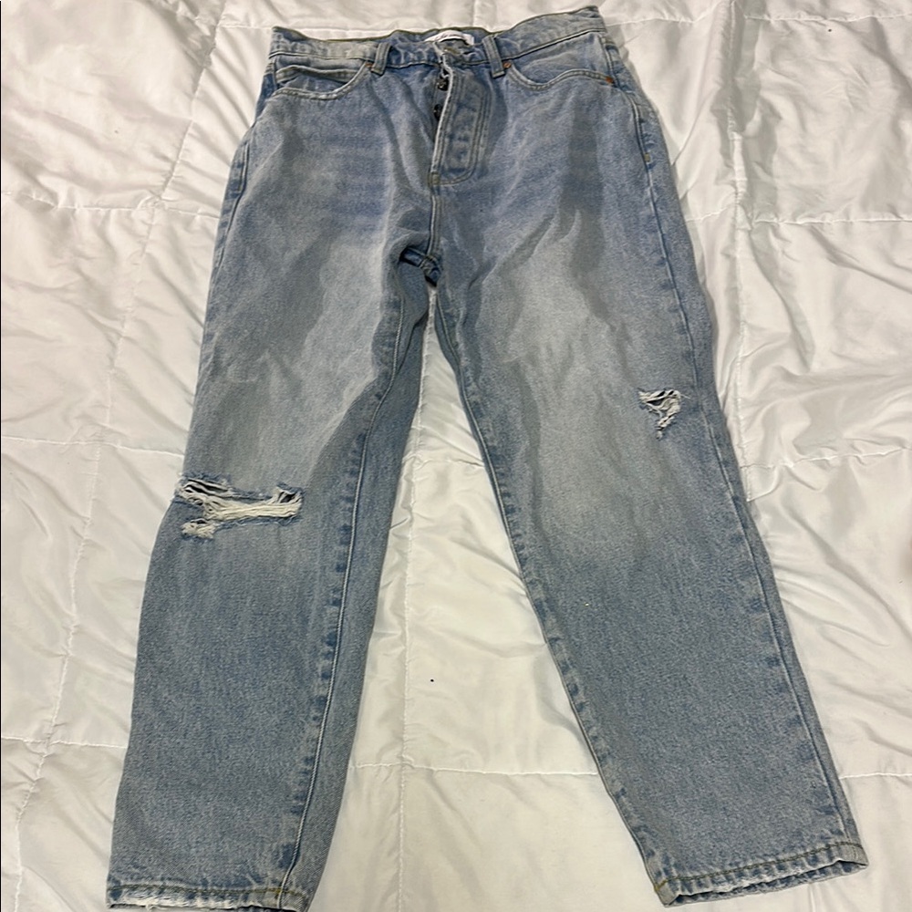 Women's Straight Leg Jeans - Light Blue